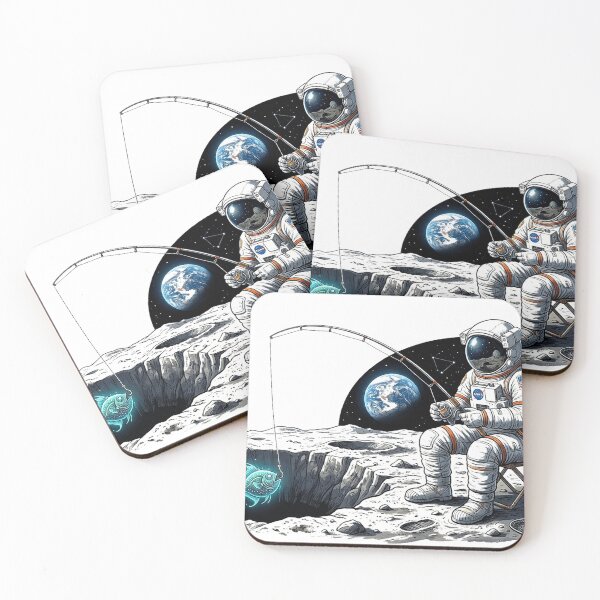 Item preview, Moon Fishing Club Astronaut Space Fisherman Glowing Fish Crater designed and sold by cannsuh.