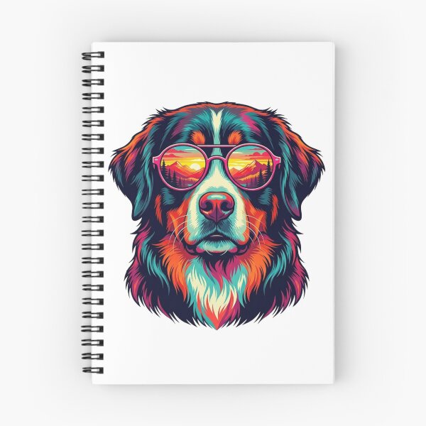 Item preview, Cool Bernese Mountain Dog Wearing Sunset Reflection Sunglasses designed and sold by raedattia.
