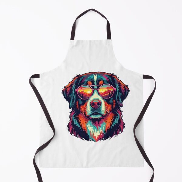 Item preview, Cool Bernese Mountain Dog Wearing Sunset Reflection Sunglasses designed and sold by raedattia.