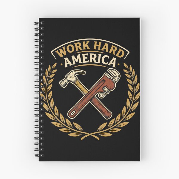 Item preview, Work Hard America Crossed Hammer Pipe Wrench Labor Day designed and sold by TeNovaStudio ⭐⭐⭐⭐⭐.