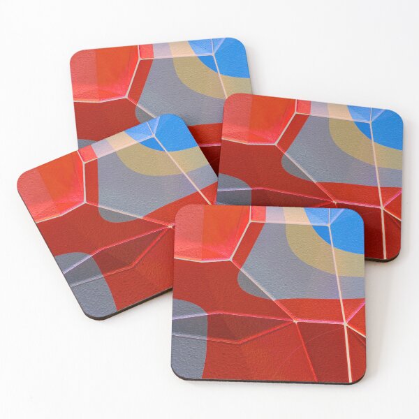 Item preview, Red Geometric Abstract – Faceted Crystal Pattern Print designed and sold by BuckaBaby.