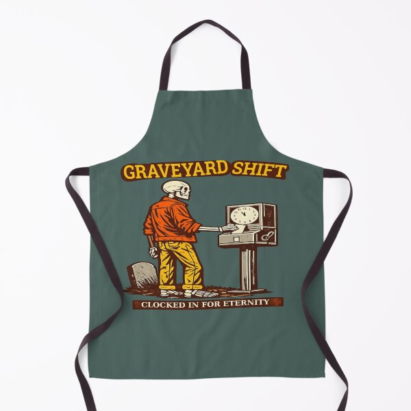 Item preview, Graveyard Shift Worker Skeleton Clock-In Dark Humor T-Shirt designed and sold by POD DYNASTY | Original Print On Demand T-Shirt Graphics.
