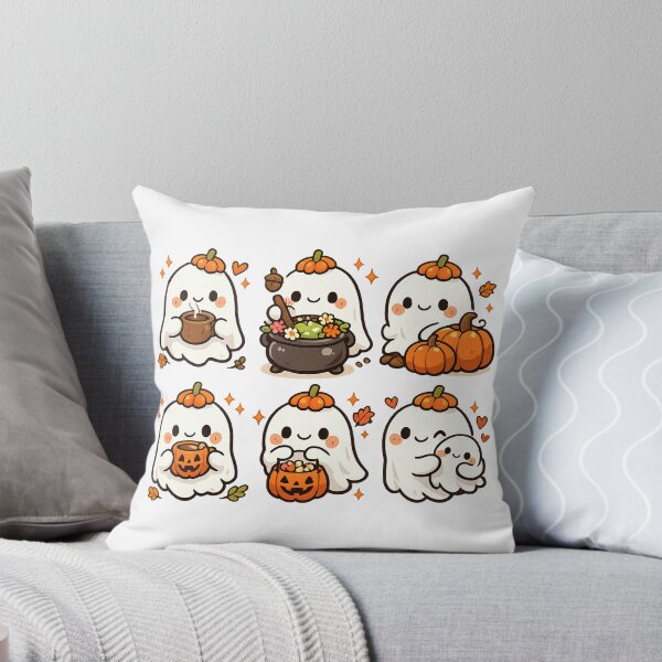 Item preview, Cute Ghost Pumpkin Hat Halloween Sticker Sheet Classic T-Shirt designed and sold by omar ousalah.