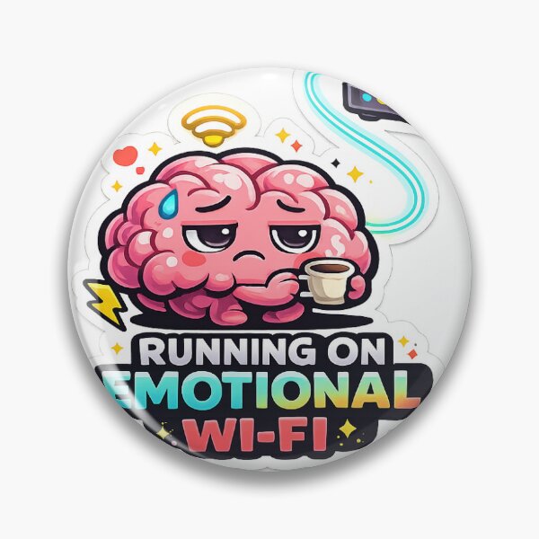 Item preview, Running on Emotional Wi-Fi Brain Sticker designed and sold by dearstickers.