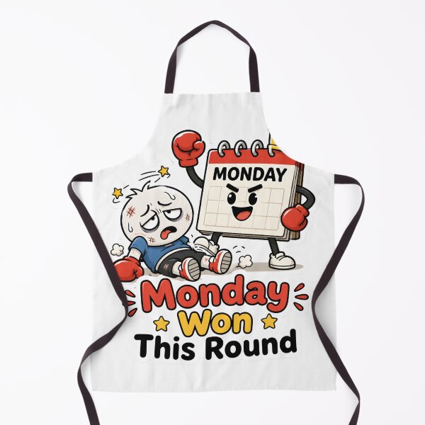 Item preview, Funny Monday Won This Round Calendar Boxing Cartoon Sticker Design designed and sold by BLOOMVELLE.