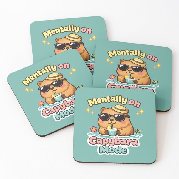 Item preview, Mentally on Capybara Mode | Cute Kawaii Capybara Meme Sticker designed and sold by StickyDelights.