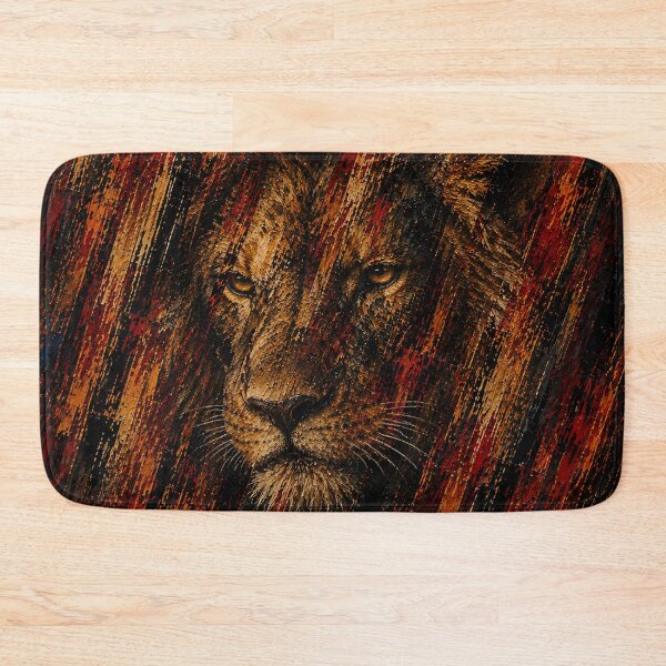 Item preview, Roaring Lion Dark Gold and Black Wildlife Portrait designed and sold by Ingorgia Studio.