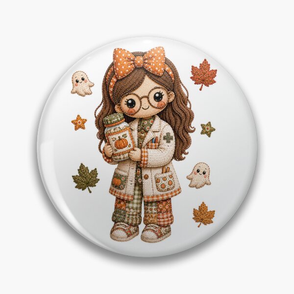 Item preview, Autumn Patchwork Pharmacist Cute Stitched Doll Halloween Art designed and sold by DecoVibe.
