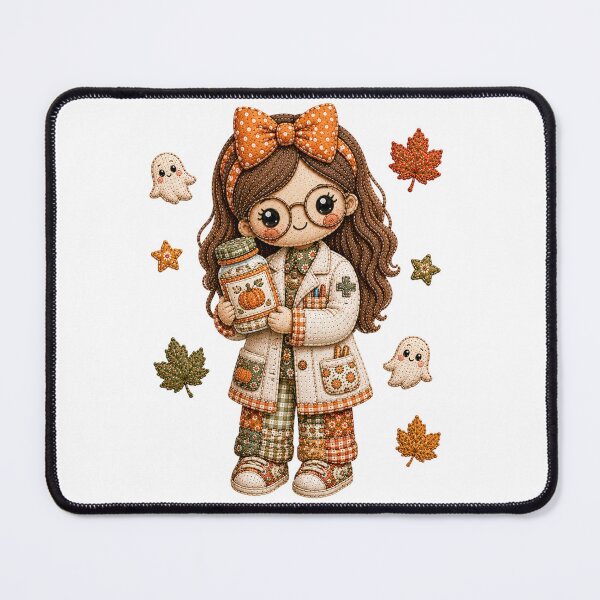 Item preview, Autumn Patchwork Pharmacist Cute Stitched Doll Halloween Art designed and sold by DecoVibe.