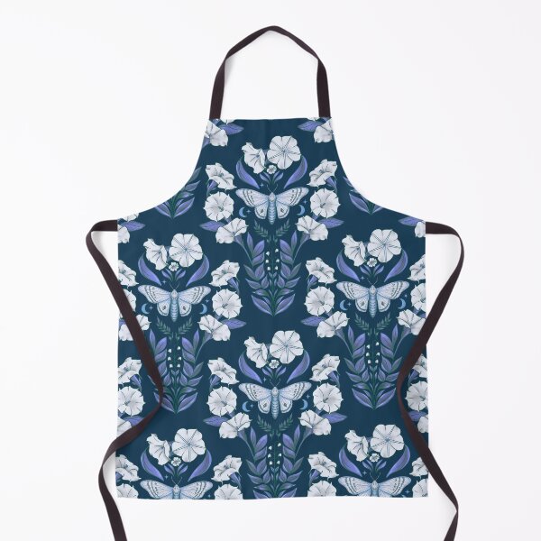 Item preview, Moonflower and Moth Whimsigoth Damask Pattern designed and sold by WonderAndWhim.