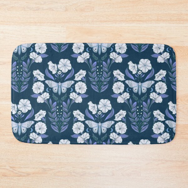 Item preview, Moonflower and Moth Whimsigoth Damask Pattern designed and sold by WonderAndWhim.