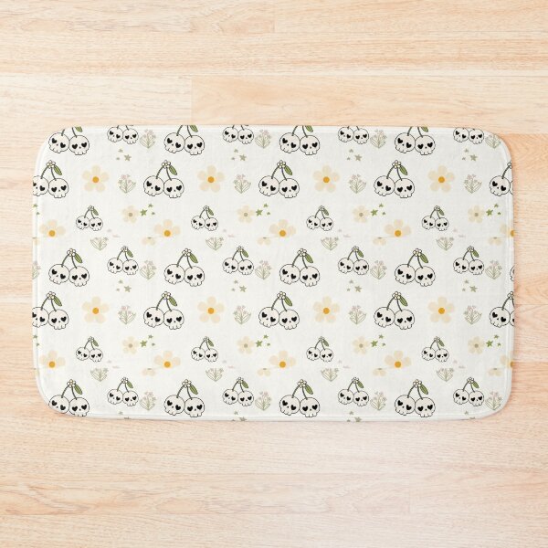 Item preview, Pastel Skull Cherry Seamless Pattern - Cute Cottagecore Daisy Skull Vector Art designed and sold by GrimNest.