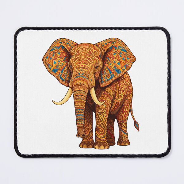Item preview, African elephant decorated with tribal geometric patterns designed and sold by DVerse Studio.