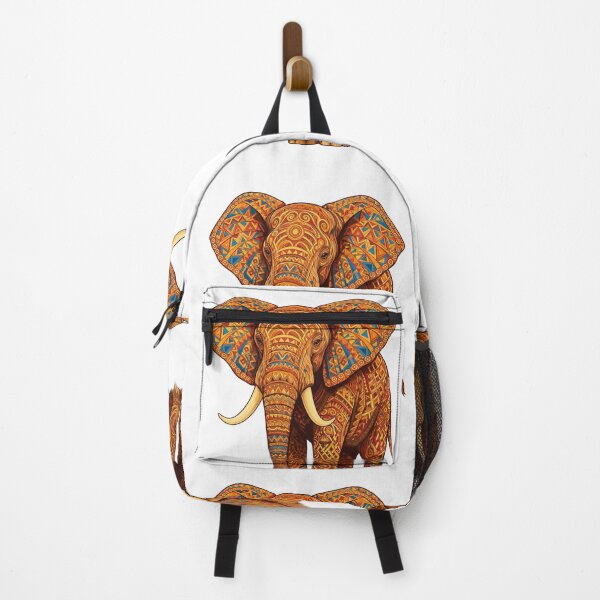 Item preview, African elephant decorated with tribal geometric patterns designed and sold by DVerse Studio.