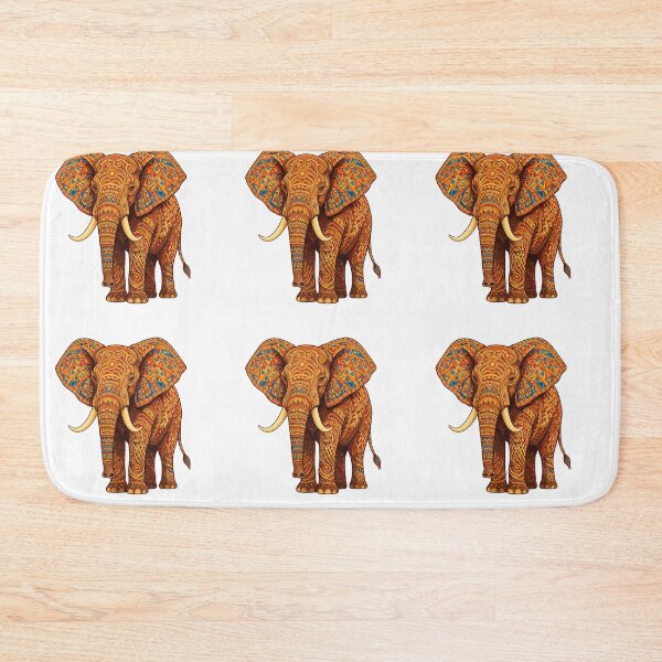 Item preview, African elephant decorated with tribal geometric patterns designed and sold by DVerse Studio.