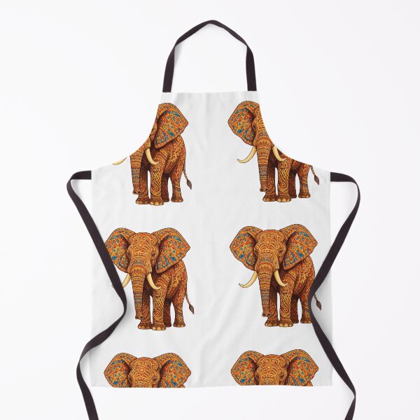 Item preview, African elephant decorated with tribal geometric patterns designed and sold by DVerse Studio.