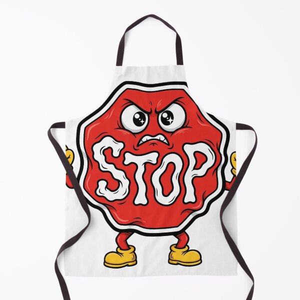 Item preview, STOP! Funny Angry Wobbly Cartoon Stop Sign Character designed and sold by Visual Chillout by GP .