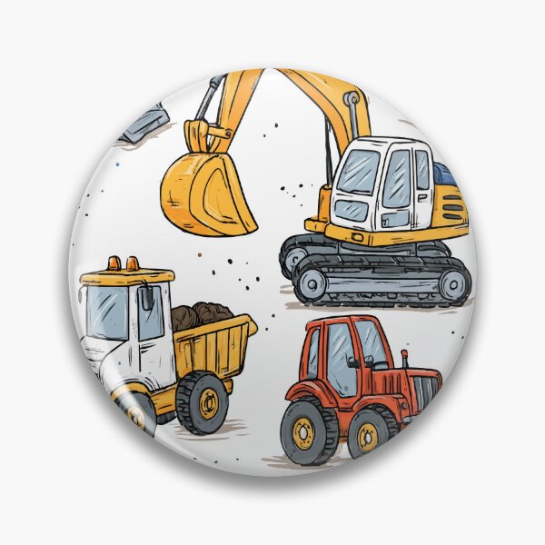 Item preview, Construction Trucks and Vehicles Print Pattern designed and sold by RichardRags.