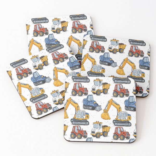 Item preview, Construction Trucks and Vehicles Print Pattern designed and sold by RichardRags.