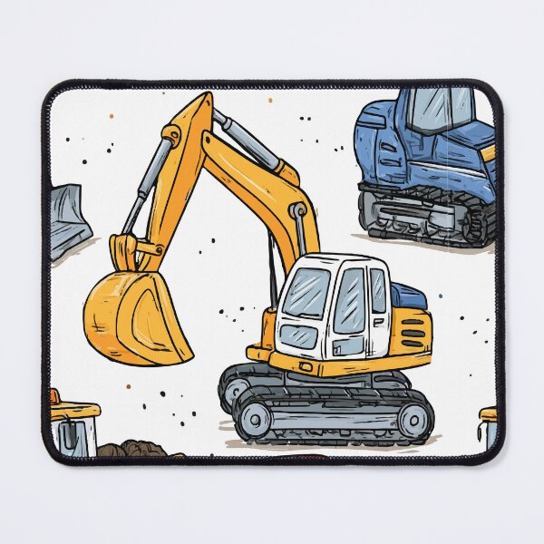 Item preview, Construction Trucks and Vehicles Print Pattern designed and sold by RichardRags.