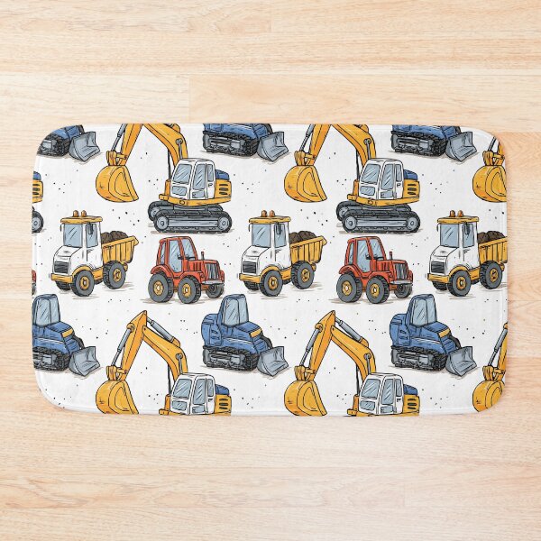 Item preview, Construction Trucks and Vehicles Print Pattern designed and sold by RichardRags.