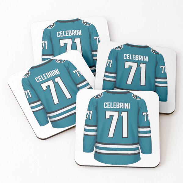 Item preview, Macklin Celebrini San Jose Sharks no 71 Jersey designed and sold by FerneMadeThis.