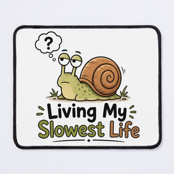 Item preview, Living My Slowest Life Funny Tired Snail Cartoon Sticker Design designed and sold by BLOOMVELLE.