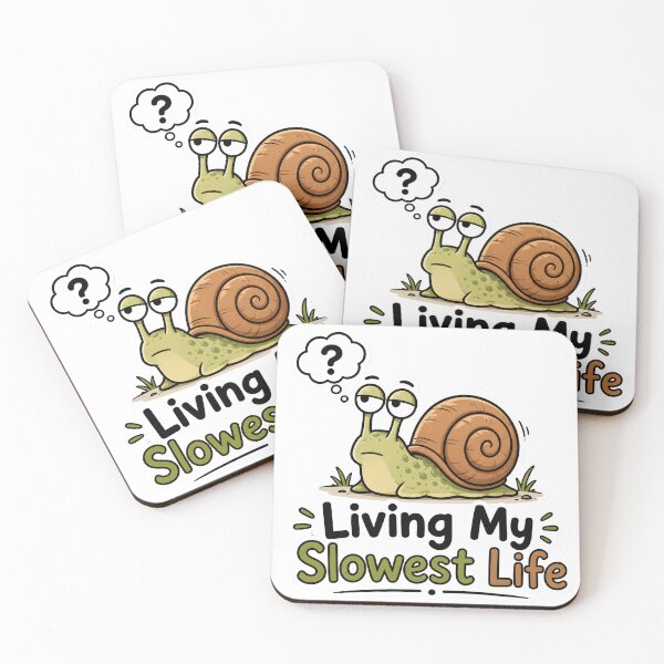 Item preview, Living My Slowest Life Funny Tired Snail Cartoon Sticker Design designed and sold by BLOOMVELLE.