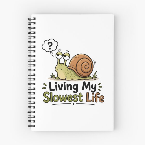 Item preview, Living My Slowest Life Funny Tired Snail Cartoon Sticker Design designed and sold by BLOOMVELLE.