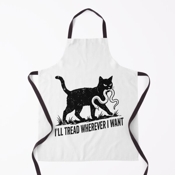 Item preview, I'll Tread Wherever I Want Funny Black Cat Snake Sarcastic designed and sold by raedattia.