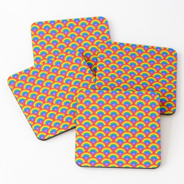 Item preview, Vibrant Rainbow Seamless Pattern | Colorful All-Over Print | Bright Rainbow Repeat | Retro Scallop Pattern designed and sold by getpressedshirt.