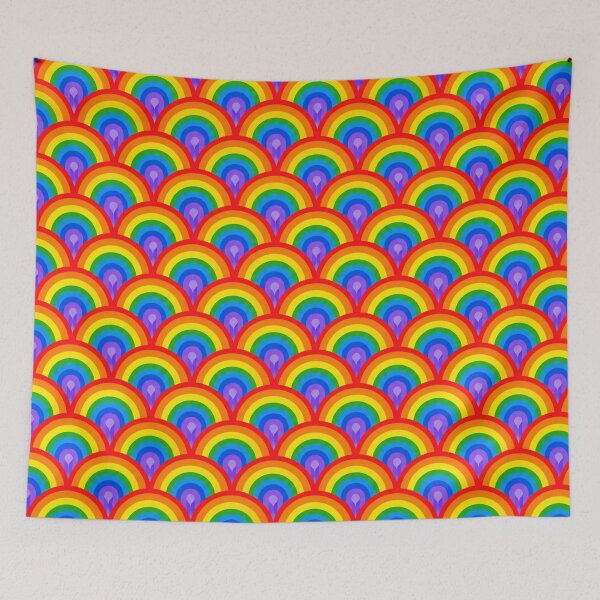 Item preview, Vibrant Rainbow Seamless Pattern | Colorful All-Over Print | Bright Rainbow Repeat | Retro Scallop Pattern designed and sold by getpressedshirt.