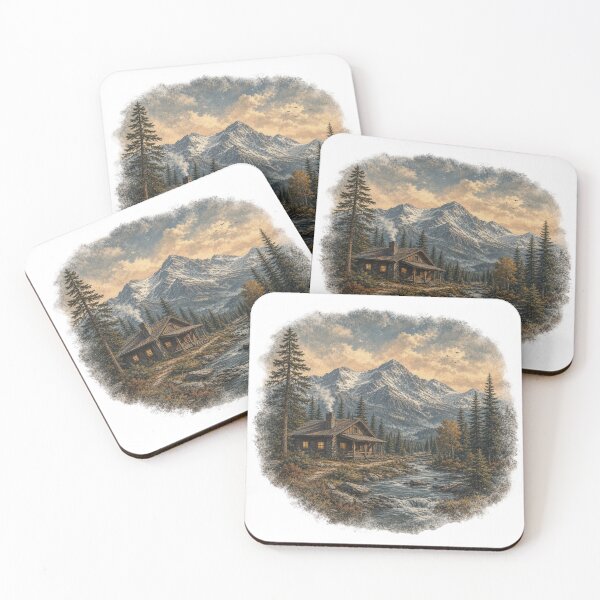 Item preview, Mountain Cabin | Vintage Engraving Graphic designed and sold by FadedFrequency.