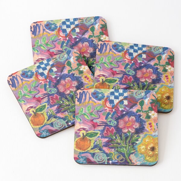 Item preview, Vibrant Abstract Floral Maximalist Painting designed and sold by KIrving Designs.