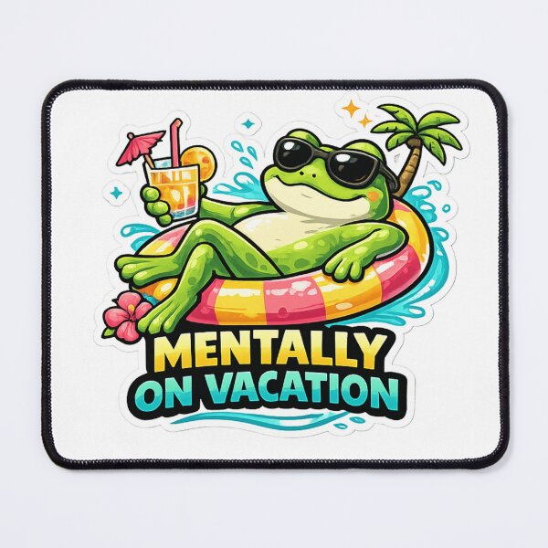 Item preview, Mentally On Vacation Frog Sticker designed and sold by Herodestroyer.