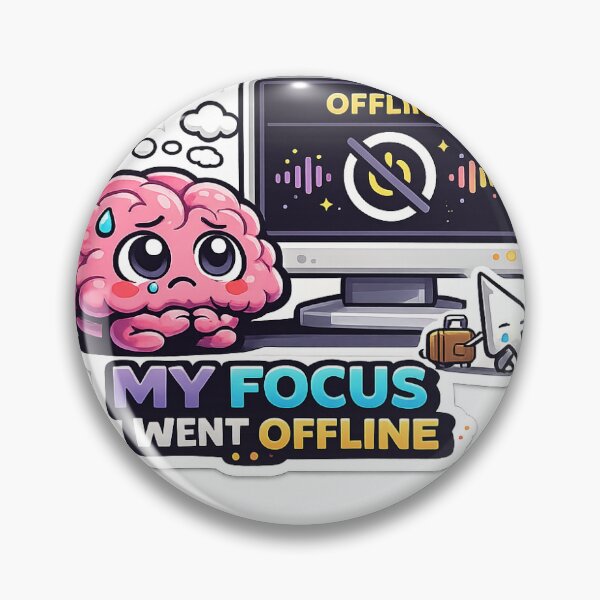 Item preview, My Focus Went Offline Funny Brain Sticker designed and sold by dearstickers.