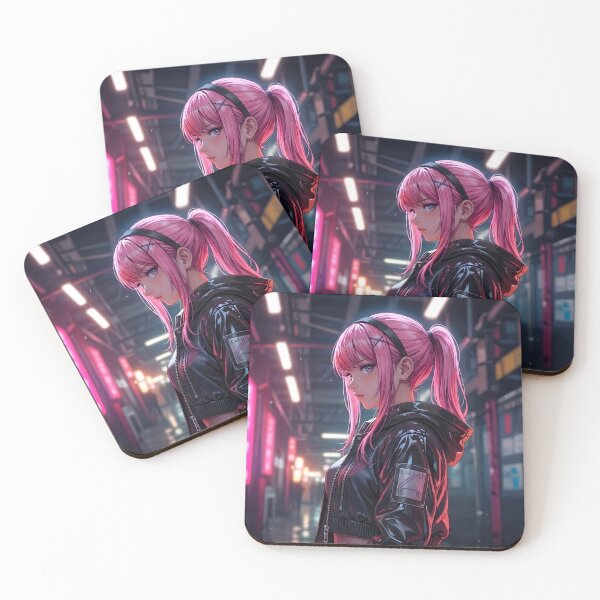 Artikelvorschau, Pink Haired Cyberpunk Girl Neon City entworfen und verkauft von D6rkT3chDemon.