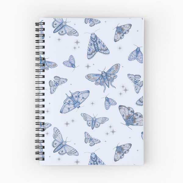 Item preview, Vintage Blue Moths and Stars Toss Pattern designed and sold by WonderAndWhim.