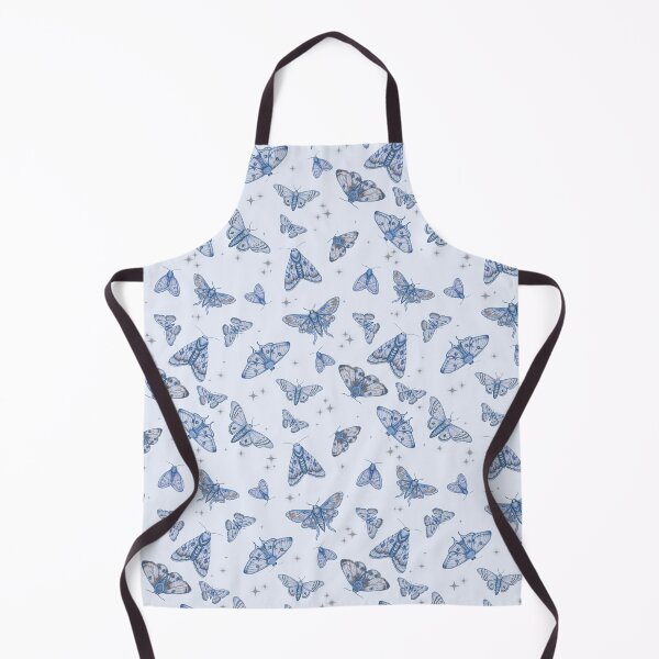 Item preview, Vintage Blue Moths and Stars Toss Pattern designed and sold by WonderAndWhim.