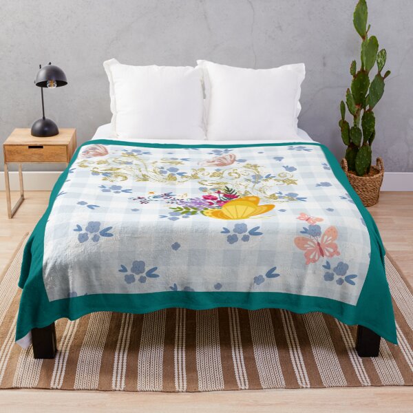 Item preview, Whimsical Butterfly Harmony in Blue and Gold designed and sold by TimelessTalks9.
