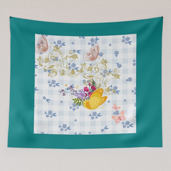 Item preview,     Whimsical Butterfly Harmony in Blue and Gold designed and sold by TimelessTalks9.
