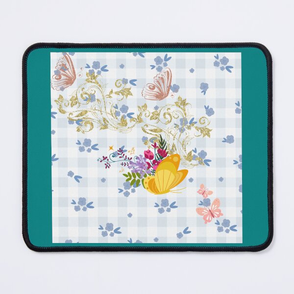 Item preview, Whimsical Butterfly Harmony in Blue and Gold designed and sold by TimelessTalks9.