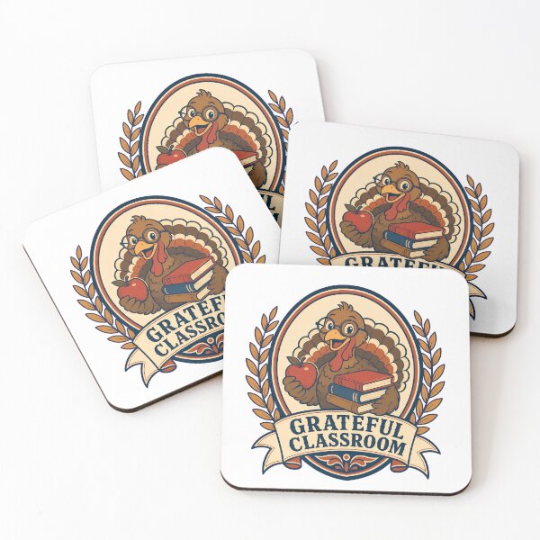 Item preview, Grateful Classroom Thanksgiving Teacher Turkey Pin designed and sold by Freshloop Studio | Whimsical Vintage Art.