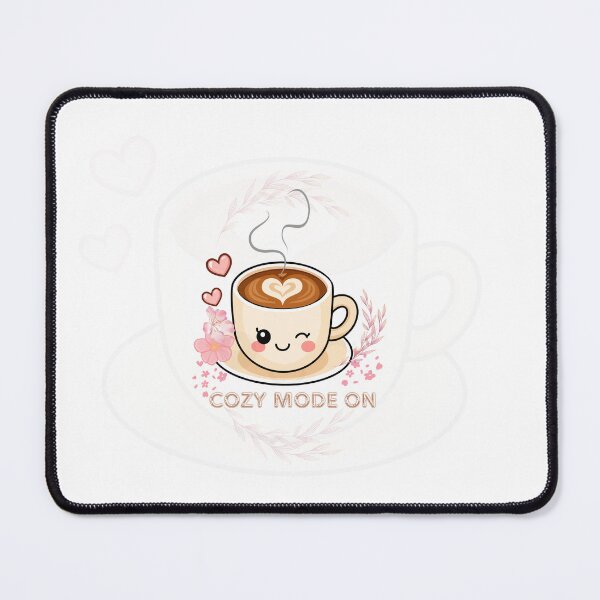 Item preview, Cozy Mode On Cute Kawaii Coffee Cup with Heart Latte Art Floral Design designed and sold by BLOOMVELLE.