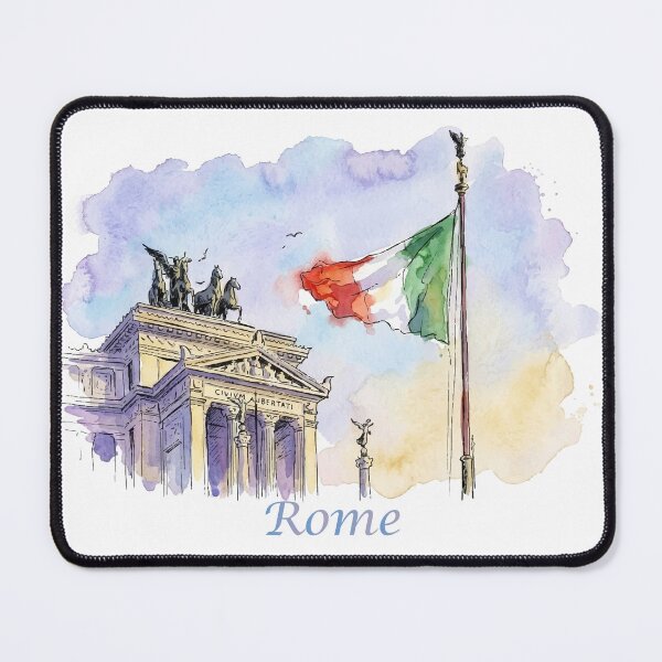 Item preview, Rome Italy Piazza Venezia Monument and Flag Art designed and sold by NareArt.