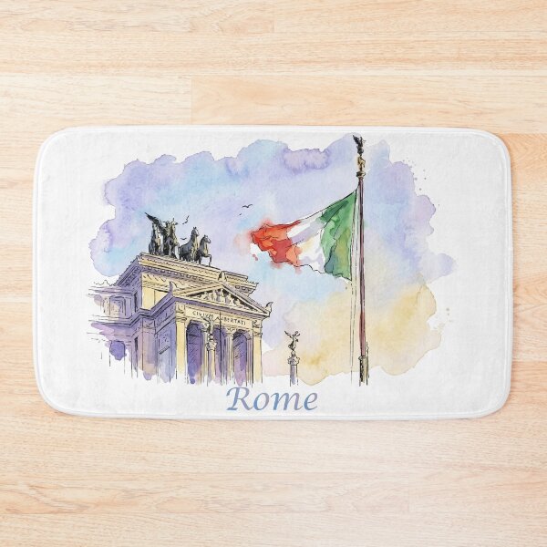 Item preview, Rome Italy Piazza Venezia Monument and Flag Art designed and sold by NareArt.