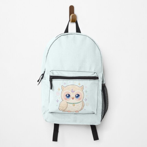 Item preview, Cute Magical White Owl with Star Necklace – Kawaii Celestial Bird designed and sold by SweetLilith.