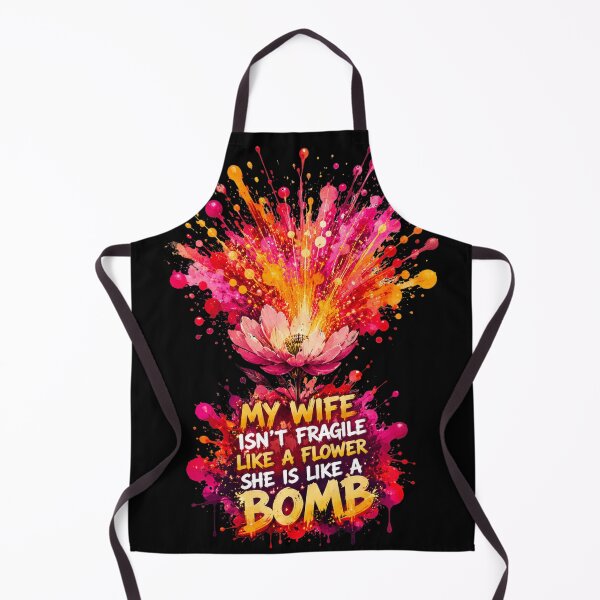 Item preview, My Wife Isn't Fragile Like A Flower She Is Like A Bomb Floral Explosion Abstract Art Sarcastic Marriage Humor Gift for Husbands designed and sold by Nightarel.