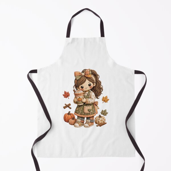 Item preview, Autumn Patchwork Barista Cute Stitched Doll Halloween Art designed and sold by DecoVibe.