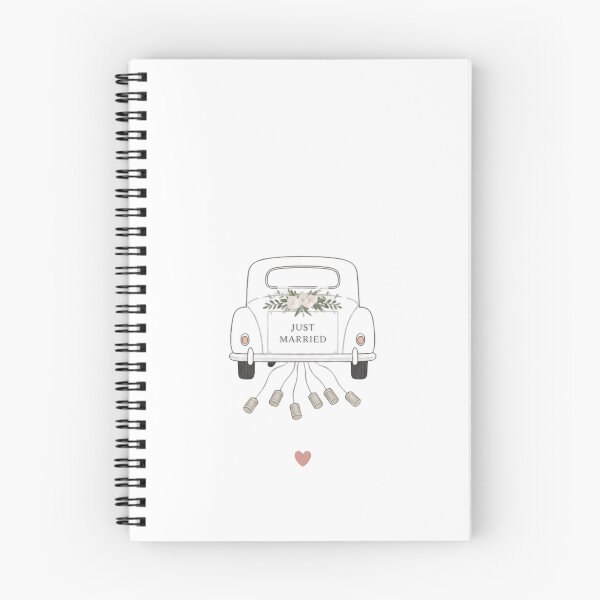 Item preview, Just Married Vintage Car Minimalist Wedding Illustration designed and sold by Inka Moon Design.